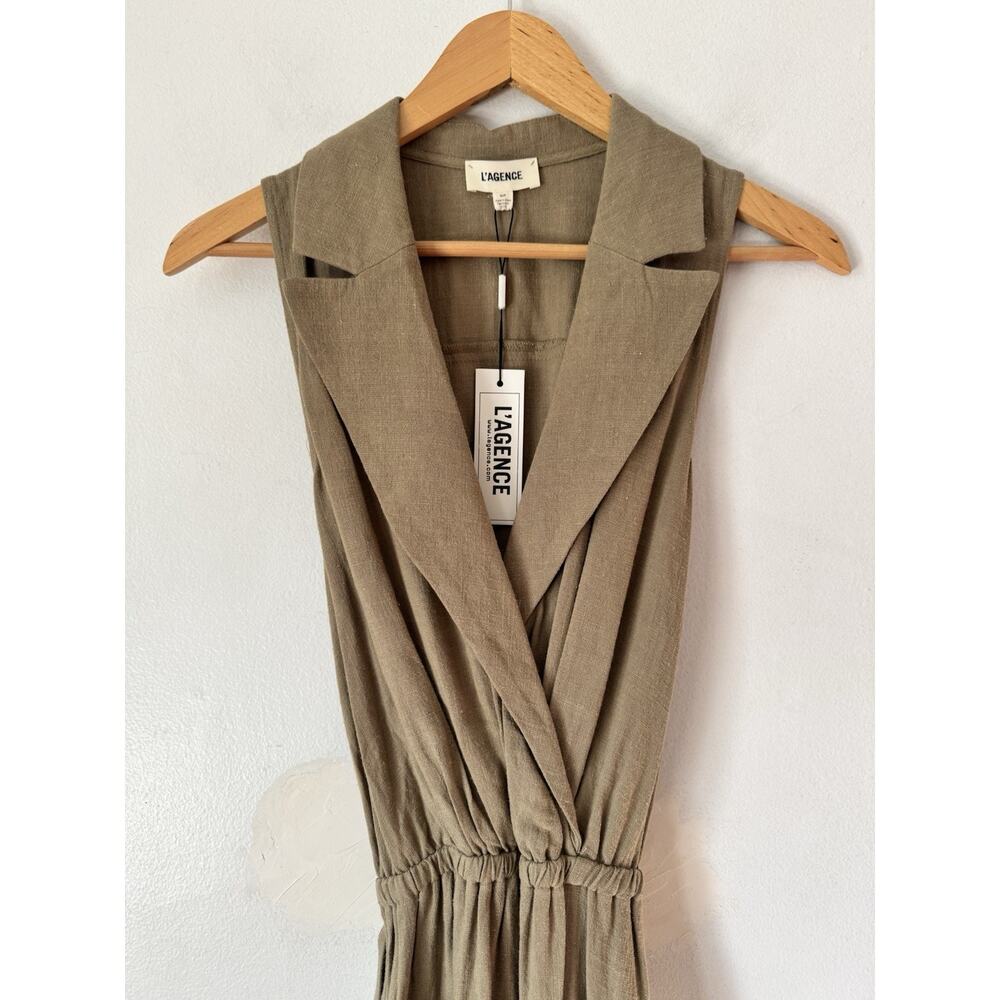 NWT L’agence Mayer Military Maxi Dress Covert Green Women’s Size Small - Picture 6 of 9